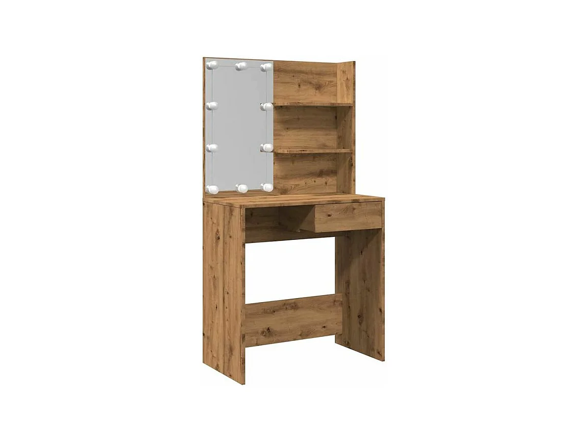 Coiffeuse avec LED chêne artisanal 74,5x40x141