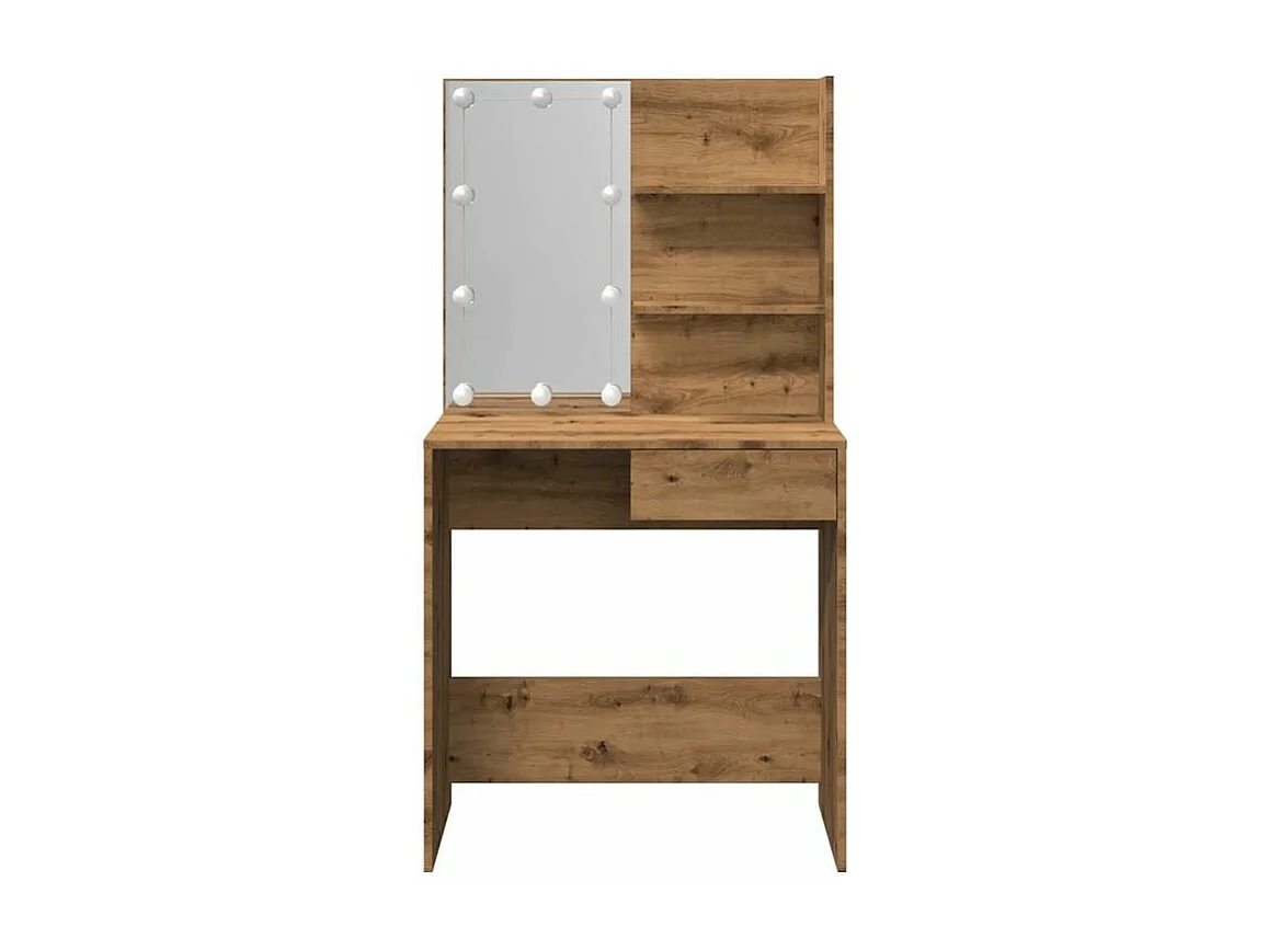 Coiffeuse avec LED chêne artisanal 74,5x40x141