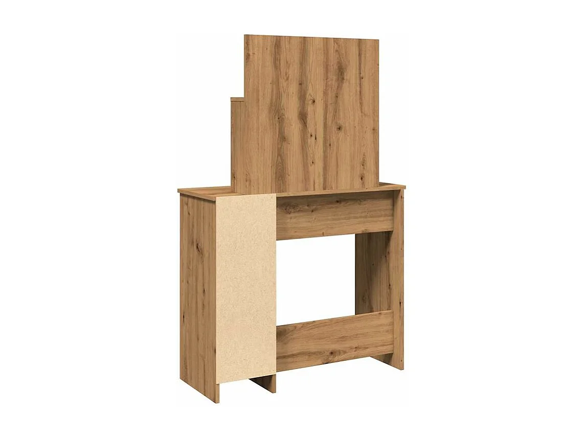 Coiffeuse avec miroir chêne artisanal 86,5x35x136