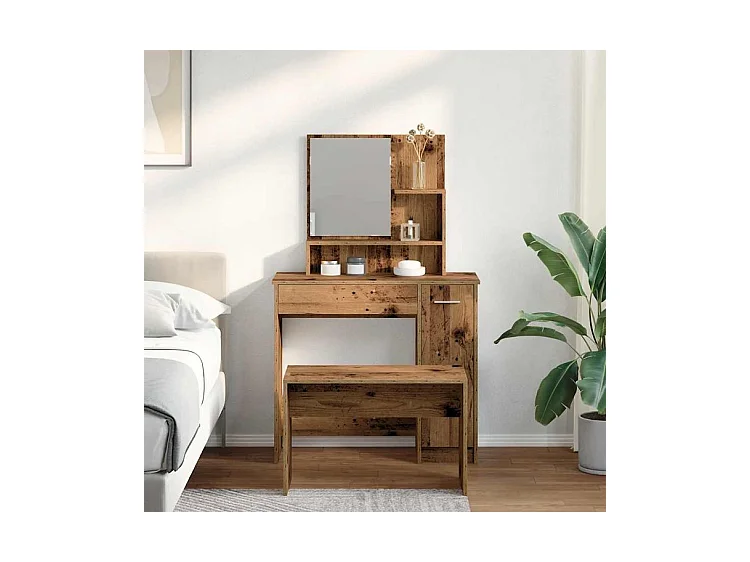 Ensemble de coiffeuse vieux bois bois d'ingénierie