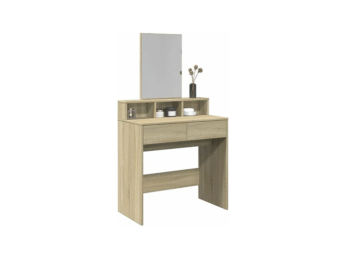 Coiffeuse avec miroir chêne sonoma 80x41x144,5