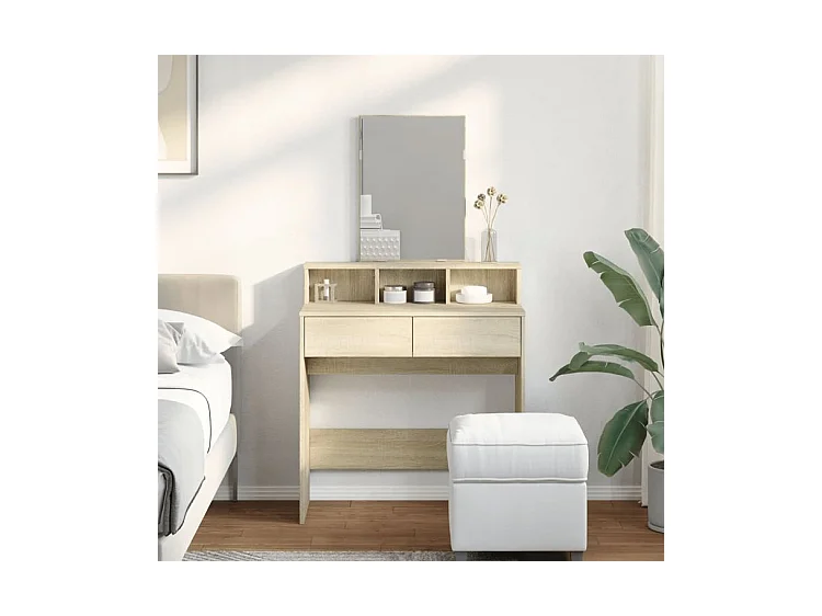 Coiffeuse avec miroir chêne sonoma 80x41x144,5