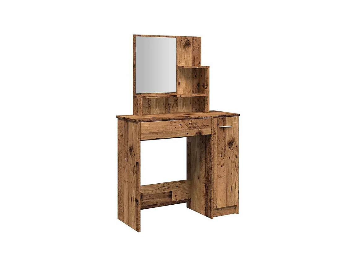 Coiffeuse avec miroir vieux bois 86,5x35x136