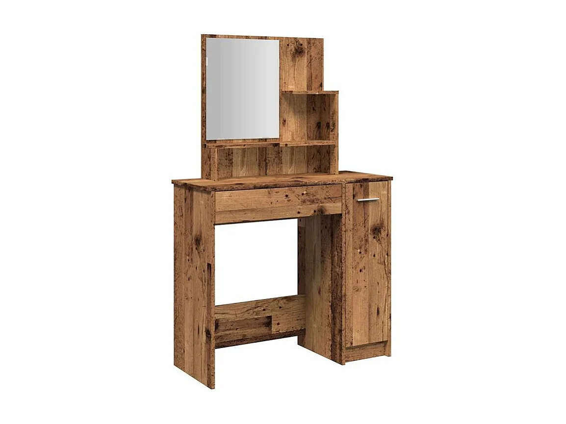 Coiffeuse avec miroir vieux bois 86,5x35x136