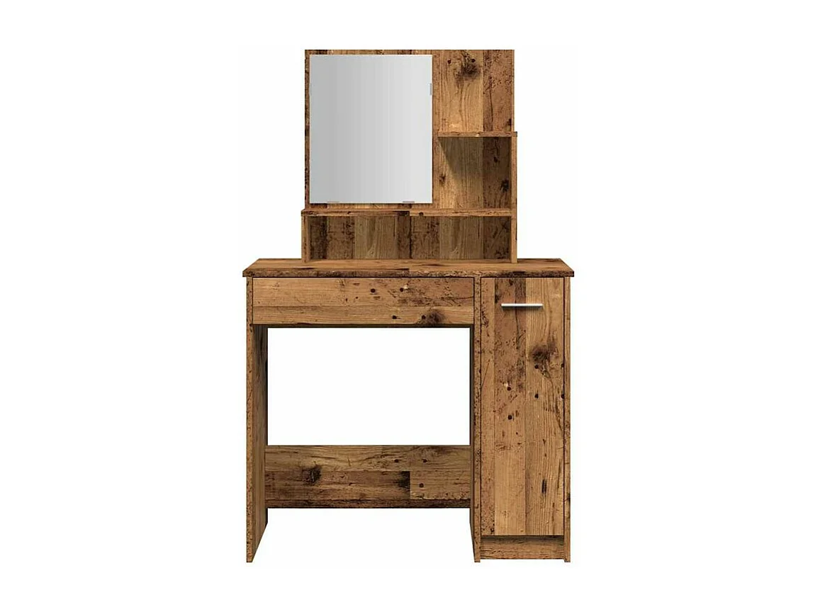 Coiffeuse avec miroir vieux bois 86,5x35x136