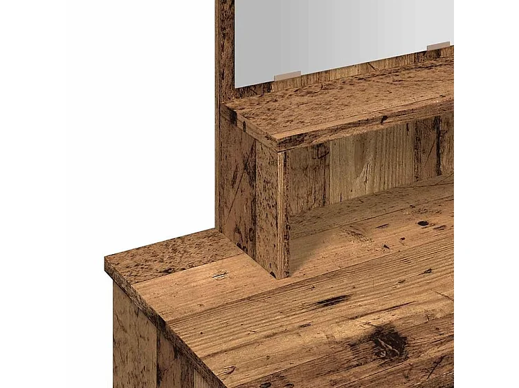 Coiffeuse avec miroir vieux bois 86,5x35x136