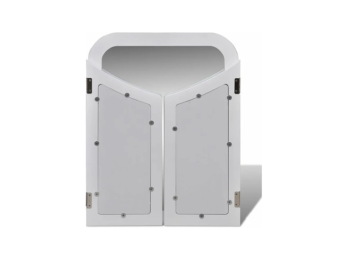 Coiffeuse avec miroir et tabouret 2 tiroirs Blanc