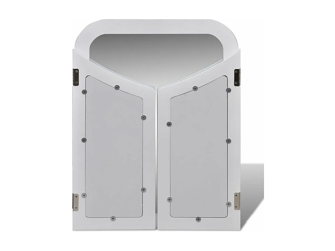 Coiffeuse avec miroir et tabouret 2 tiroirs Blanc