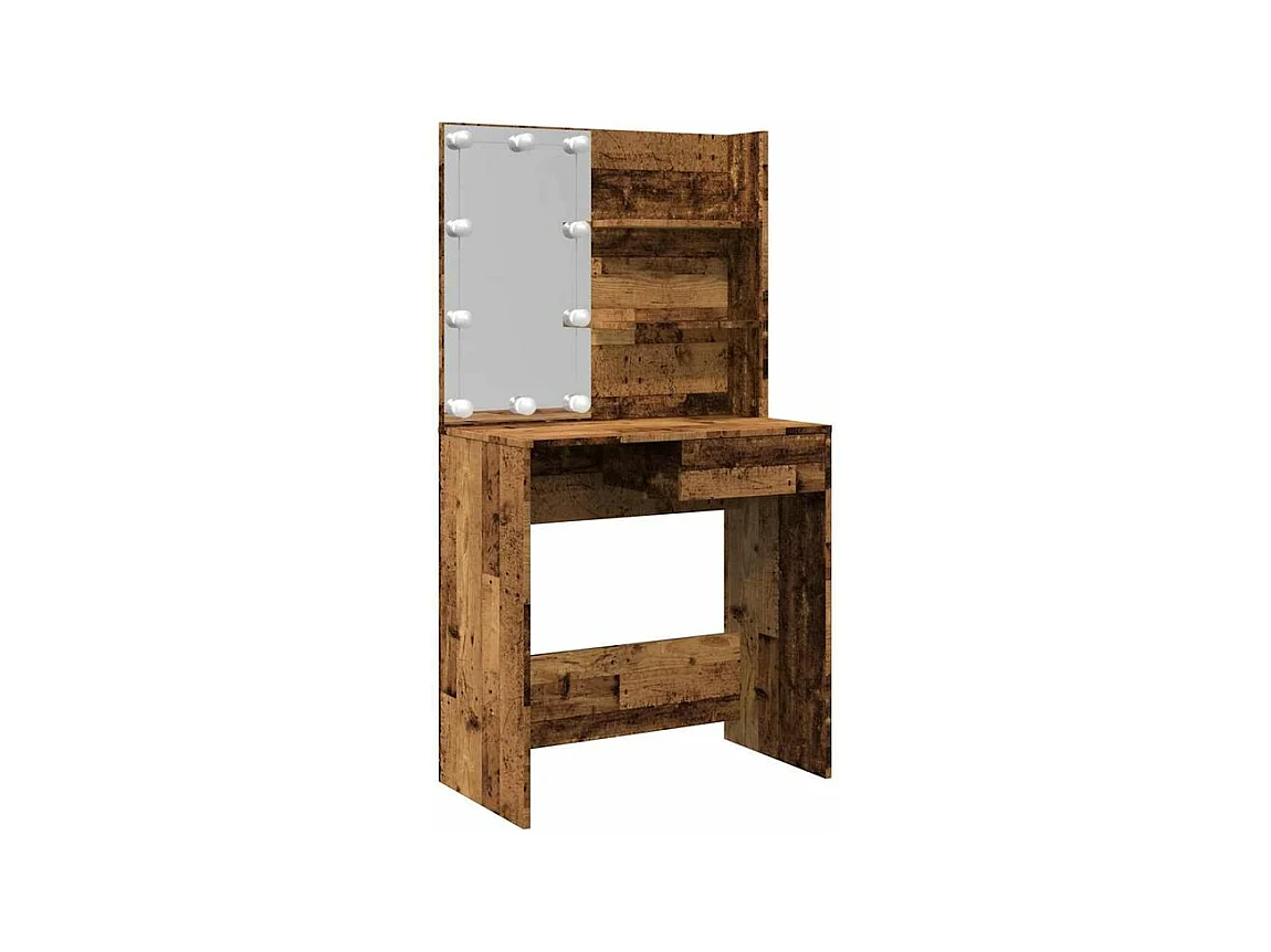 Coiffeuse avec LED vieux bois 74,5x40x141