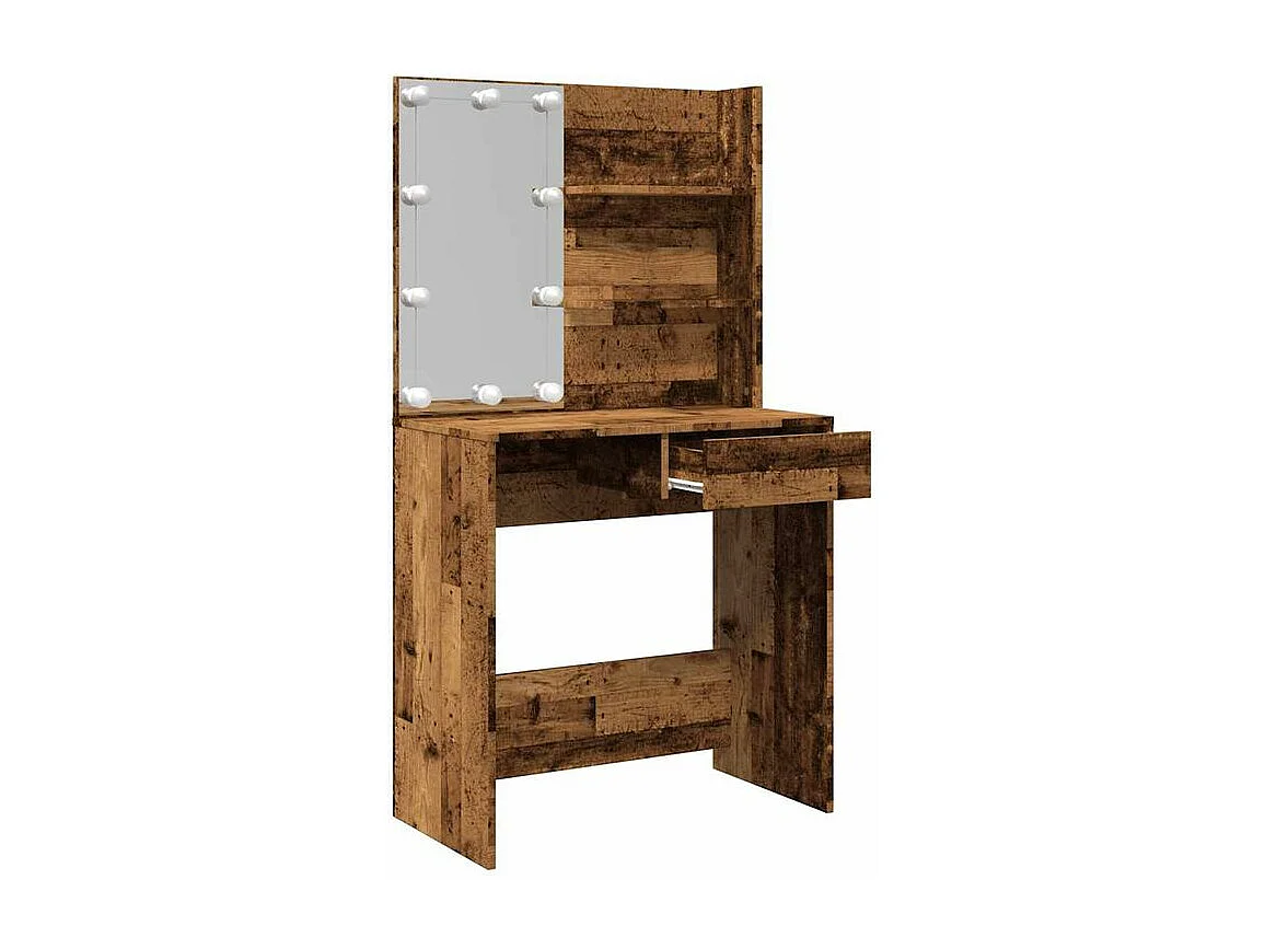 Coiffeuse avec LED vieux bois 74,5x40x141