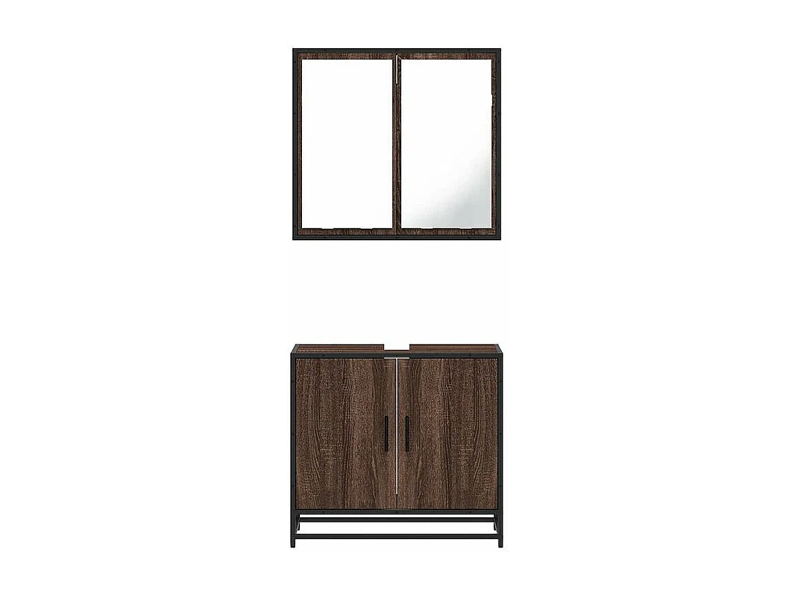 Ensemble de meubles de salle de bain 2 pcs Chêne marron