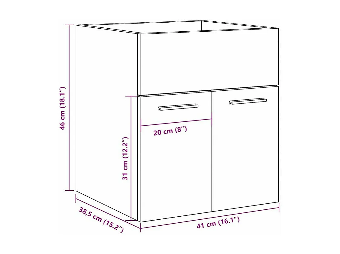 Armoire lavabo de salle de bain chêne artisanal bois ingénierie
