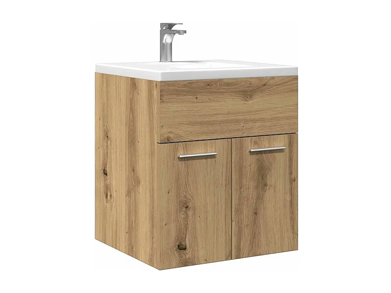 Armoire lavabo de salle de bain chêne artisanal bois ingénierie