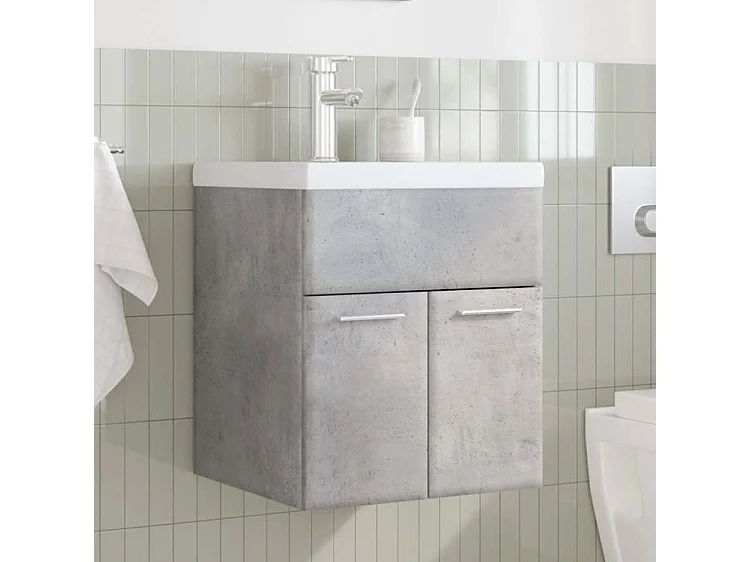 Ensemble de meubles de salle de bain 2 pcs gris béton