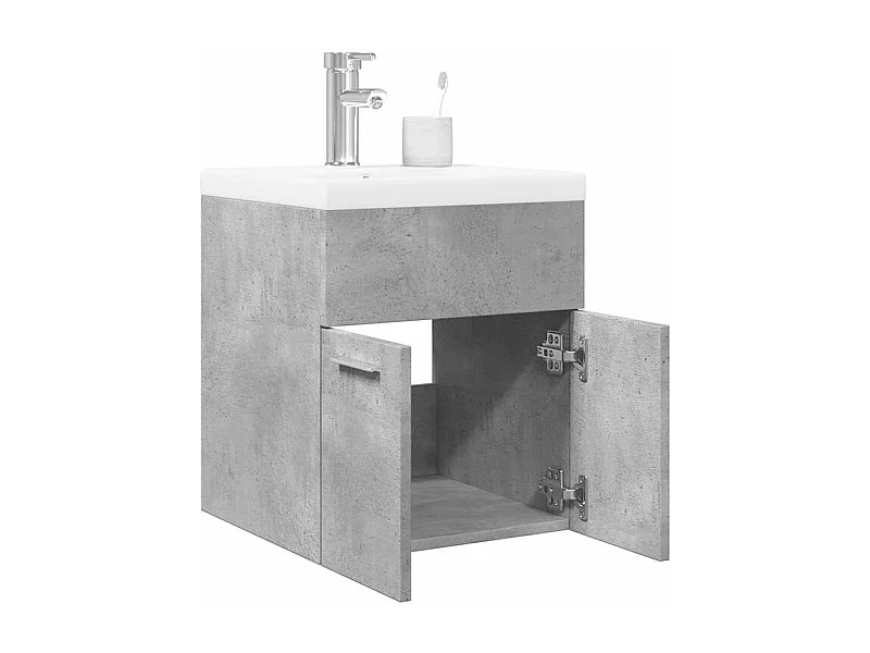 Ensemble de meubles de salle de bain 2 pcs gris béton