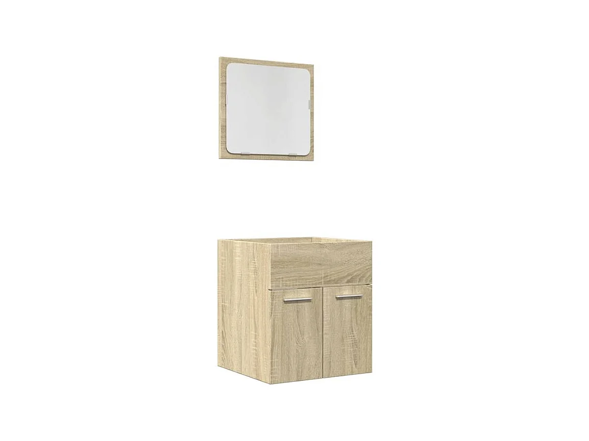 Ensemble de meubles de salle de bain 2 pcs chêne sonoma