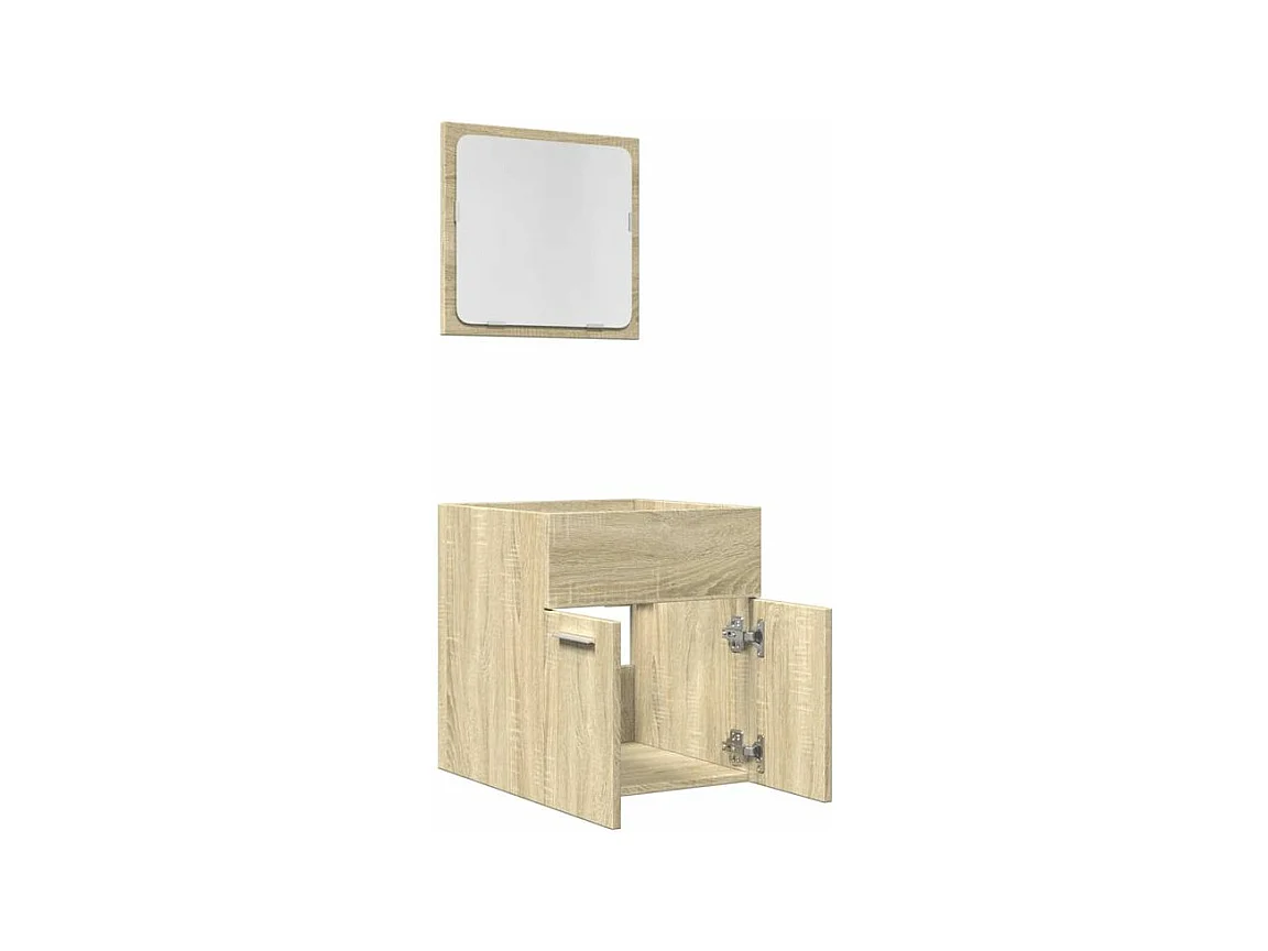 Ensemble de meubles de salle de bain 2 pcs chêne sonoma