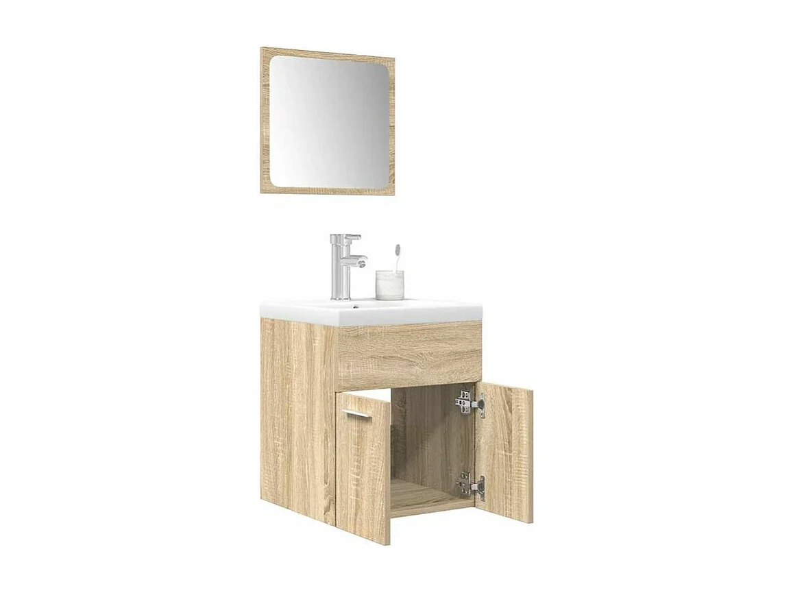 Ensemble de meubles de salle de bain 3 pcs chêne sonoma
