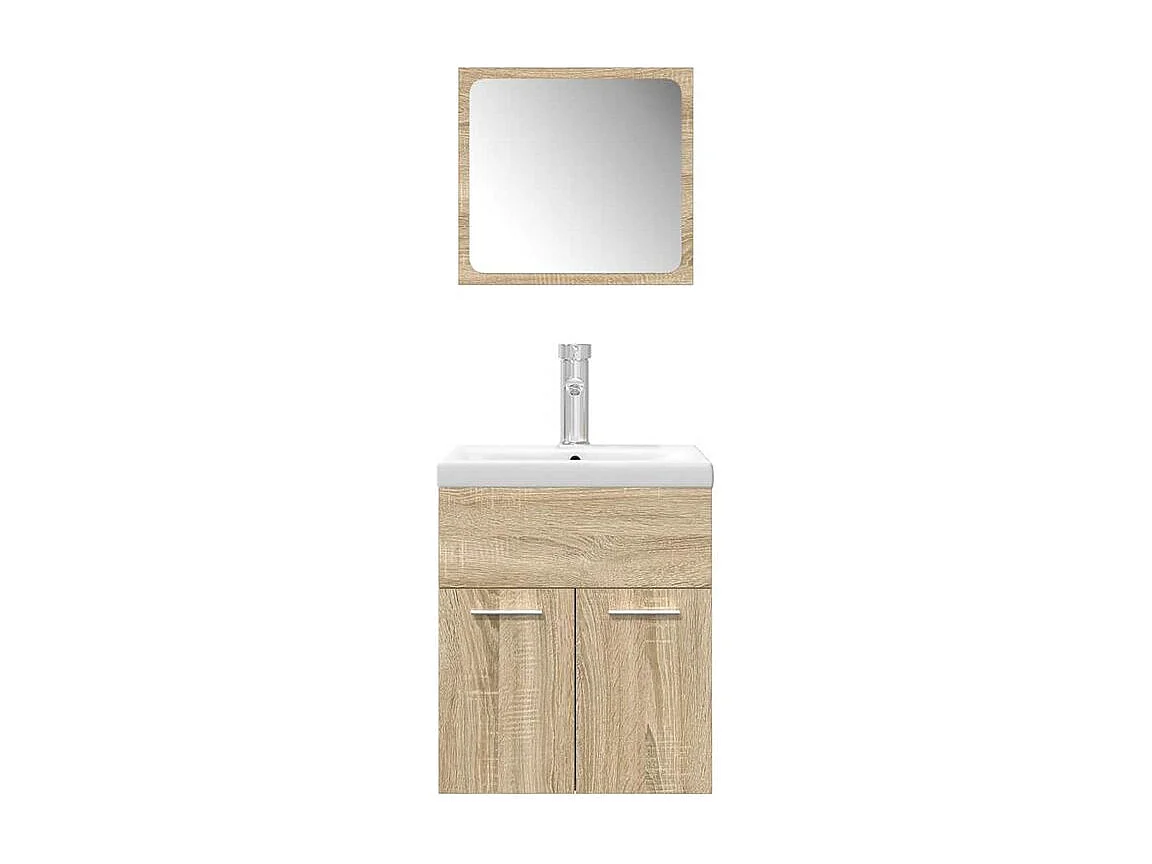 Ensemble de meubles de salle de bain 3 pcs chêne sonoma