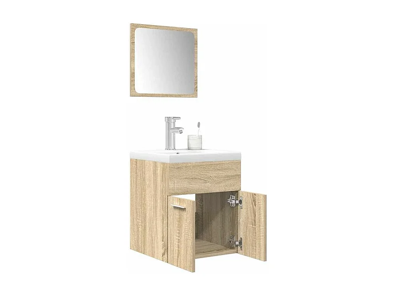 Ensemble de meubles de salle de bain 3 pcs chêne sonoma
