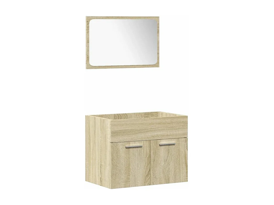 Ensemble de meubles de salle de bain 5 pcs chêne sonoma