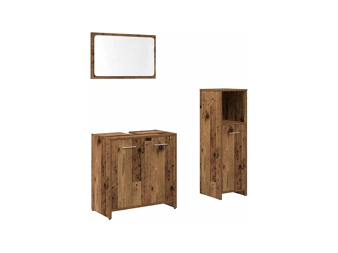 Ensemble de meubles salle de bain 3 pcs bois d'ingénierie
