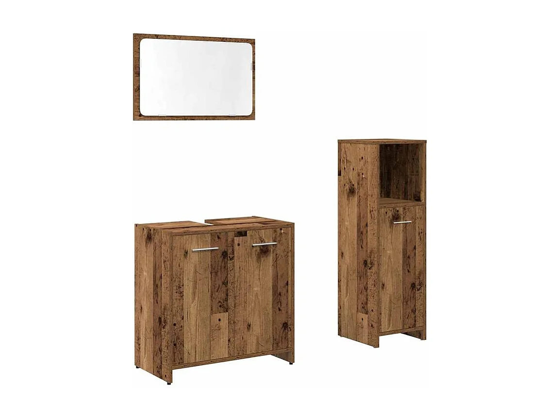 Ensemble de meubles salle de bain 3 pcs bois d'ingénierie