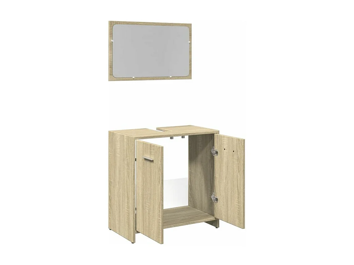 Ensemble de meubles de salle de bain 2 pcs chêne sonoma