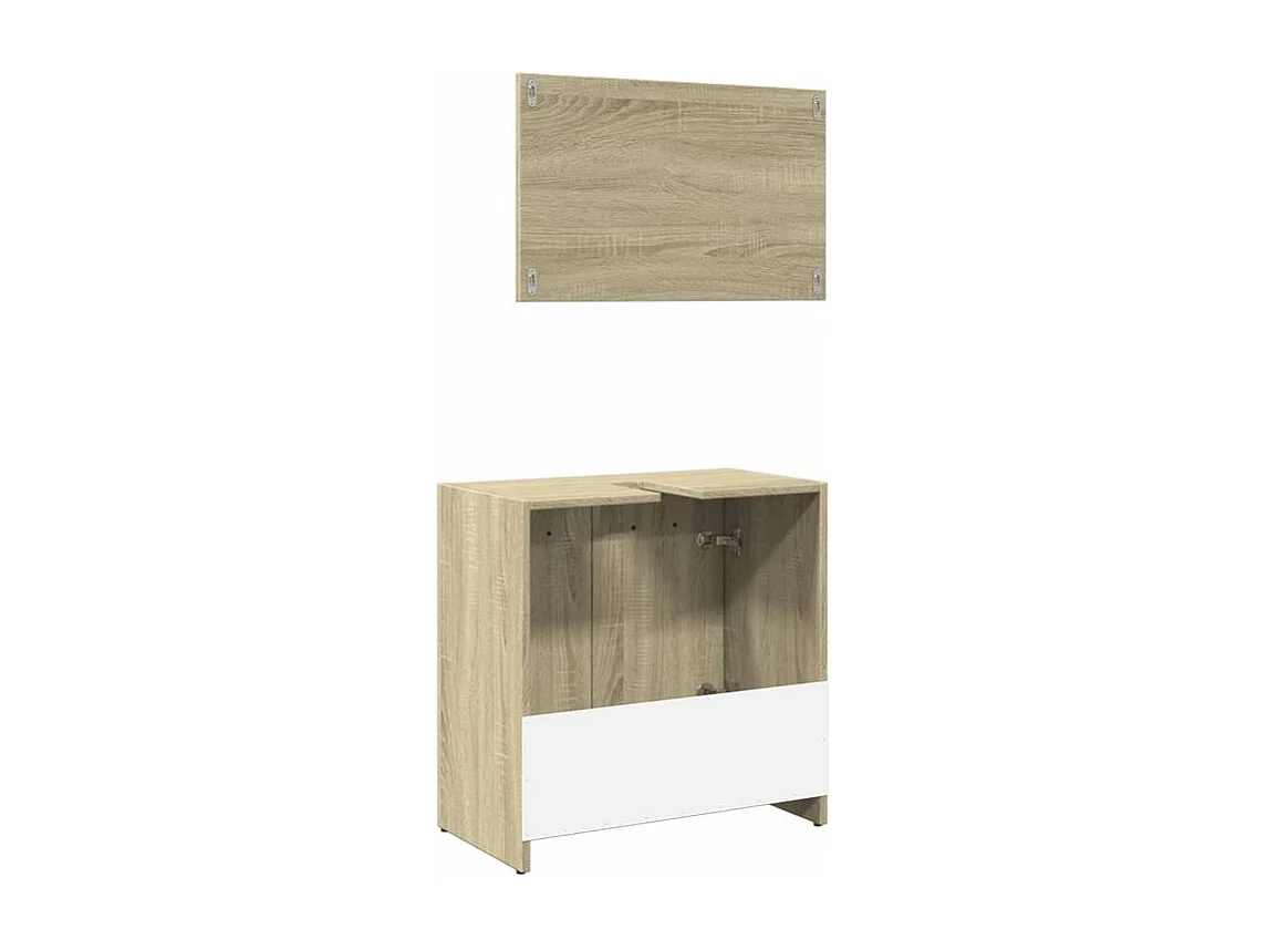 Ensemble de meubles de salle de bain 2 pcs chêne sonoma