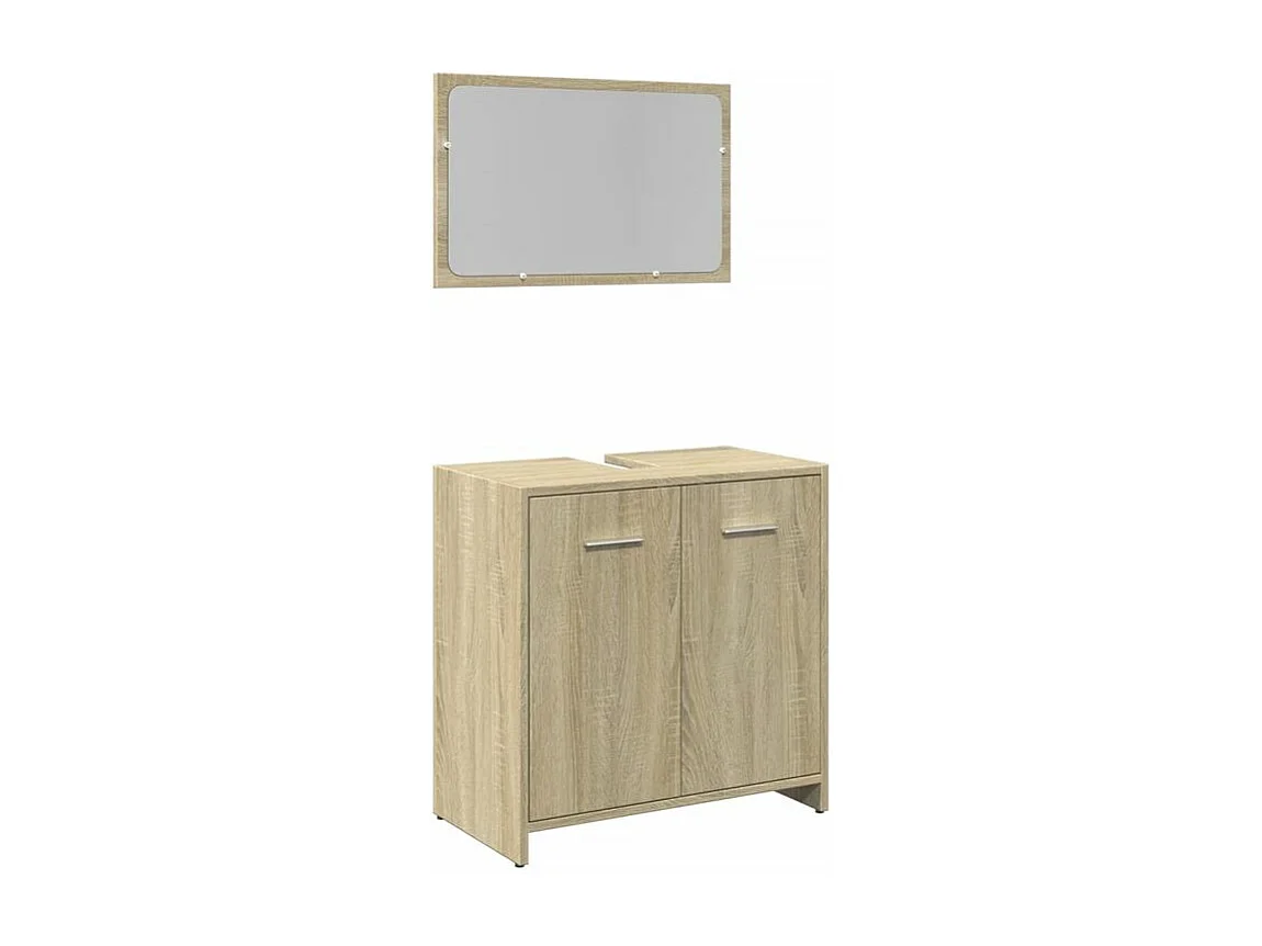 Ensemble de meubles de salle de bain 2 pcs chêne sonoma