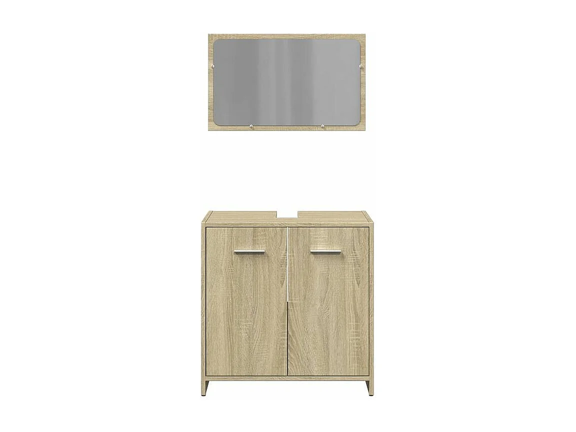 Ensemble de meubles de salle de bain 2 pcs chêne sonoma