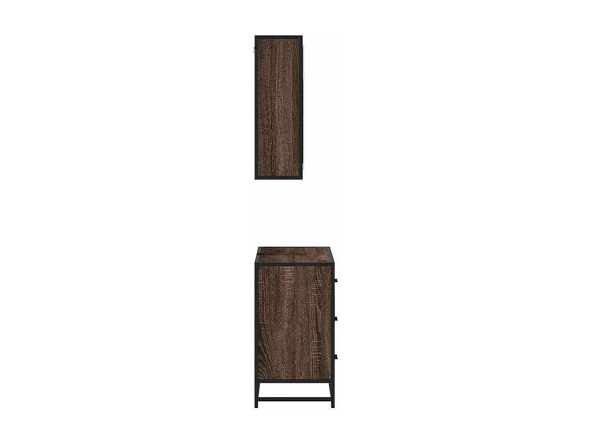 Ensemble de meubles de salle de bain 2 pcs Chêne marron