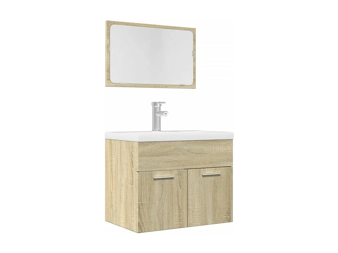Ensemble de meubles de salle de bain 2 pcs chêne sonoma