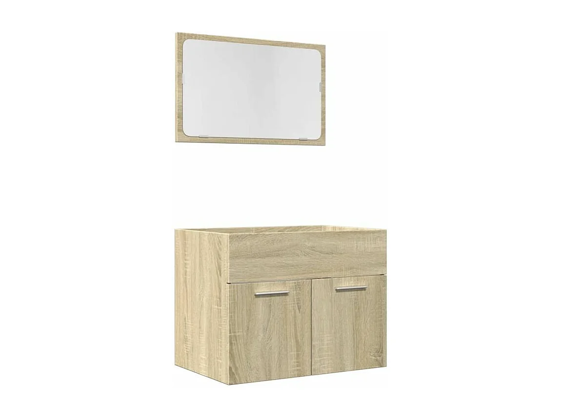 Ensemble de meubles de salle de bain 2 pcs chêne sonoma