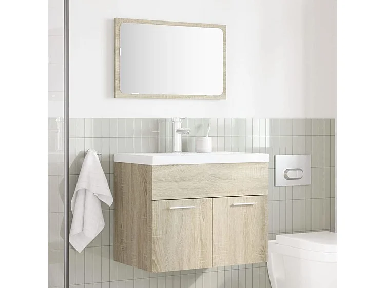 Ensemble de meubles de salle de bain 2 pcs chêne sonoma