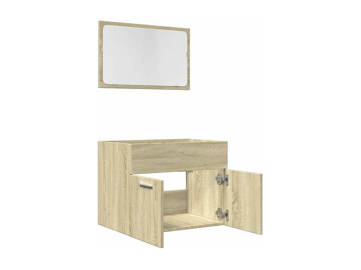 Ensemble de meubles de salle de bain 2 pcs chêne sonoma