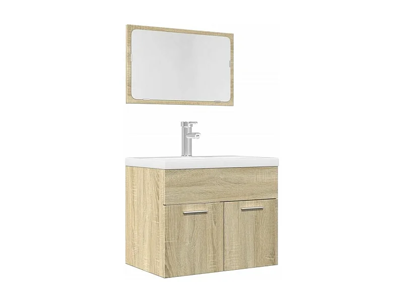 Ensemble de meubles de salle de bain 2 pcs chêne sonoma