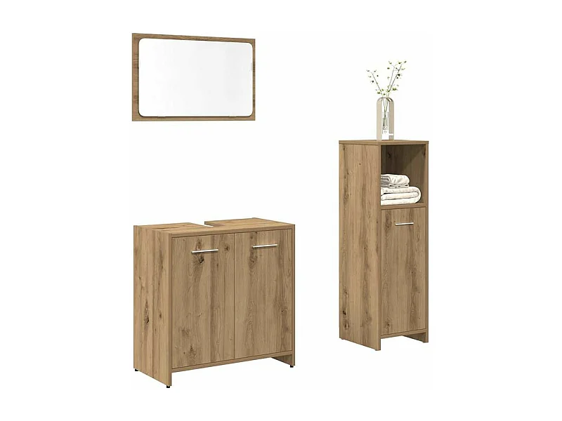 Ensemble de meubles salle de bain 3 pcs bois d'ingénierie