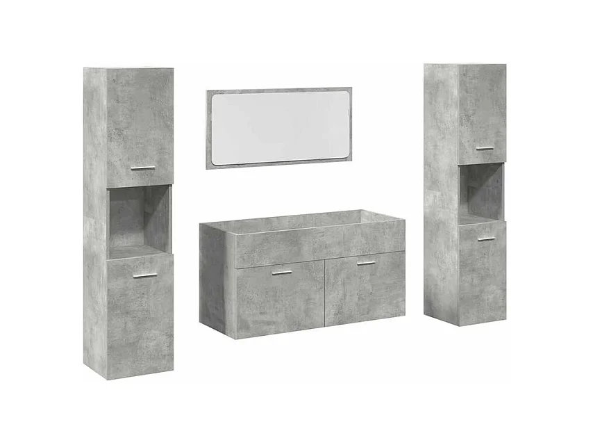 Ensemble de meubles de salle de bain 4 pcs gris béton