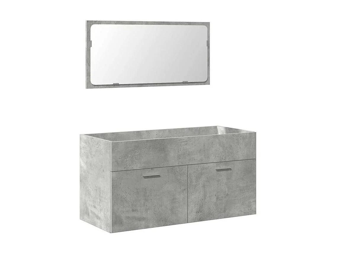 Ensemble de meubles de salle de bain 4 pcs gris béton