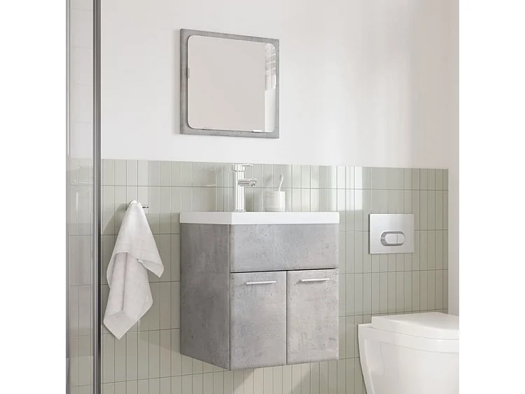 Ensemble de meubles de salle de bain 3 pcs gris béton