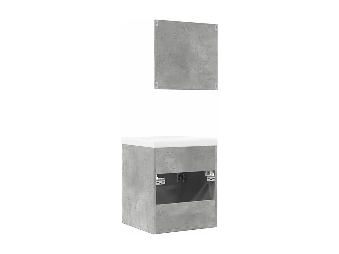 Ensemble de meubles de salle de bain 3 pcs gris béton