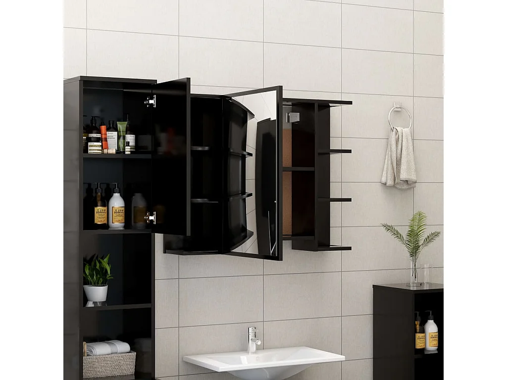 Ensemble de meubles de salle de bain 3 pcs Noir 3