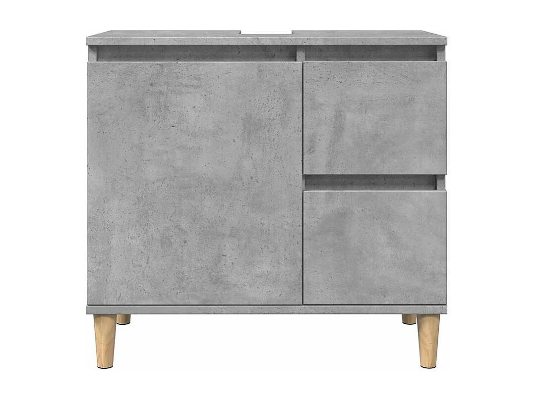 Ensemble de meubles de salle de bain 3 pcs gris béton