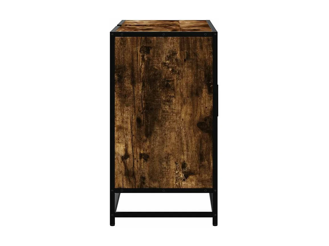 Armoire lavabo de salle de bain chêne fumé bois d'ingénierie