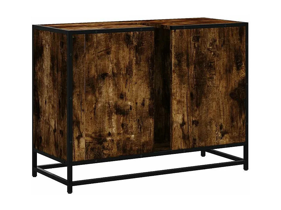 Armoire lavabo de salle de bain chêne fumé bois d'ingénierie