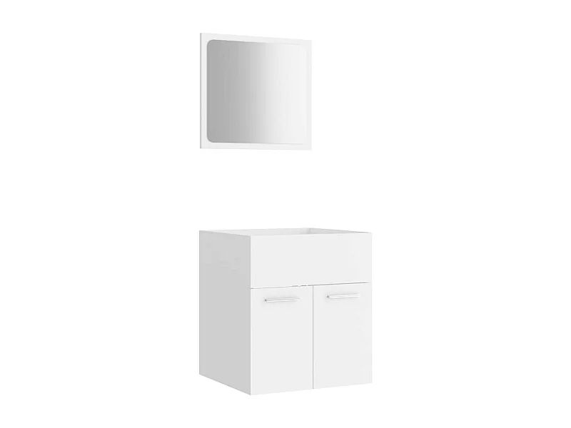 Ensemble de meubles de salle de bain 2 pcs Blanc 13