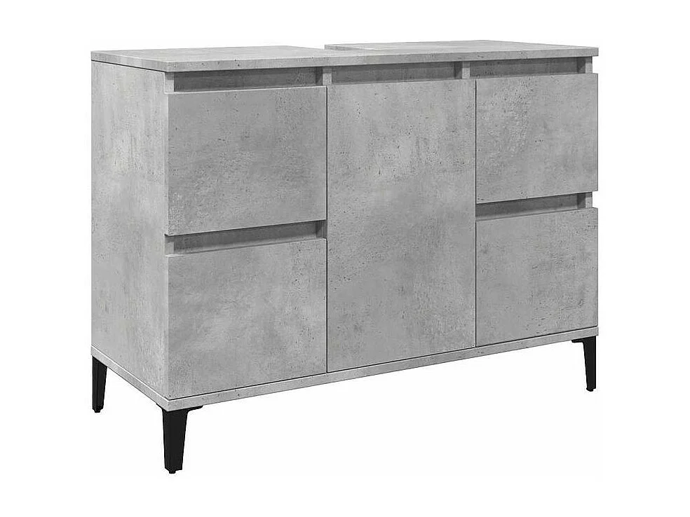 Ensemble de meubles de salle de bain 3 pcs gris béton