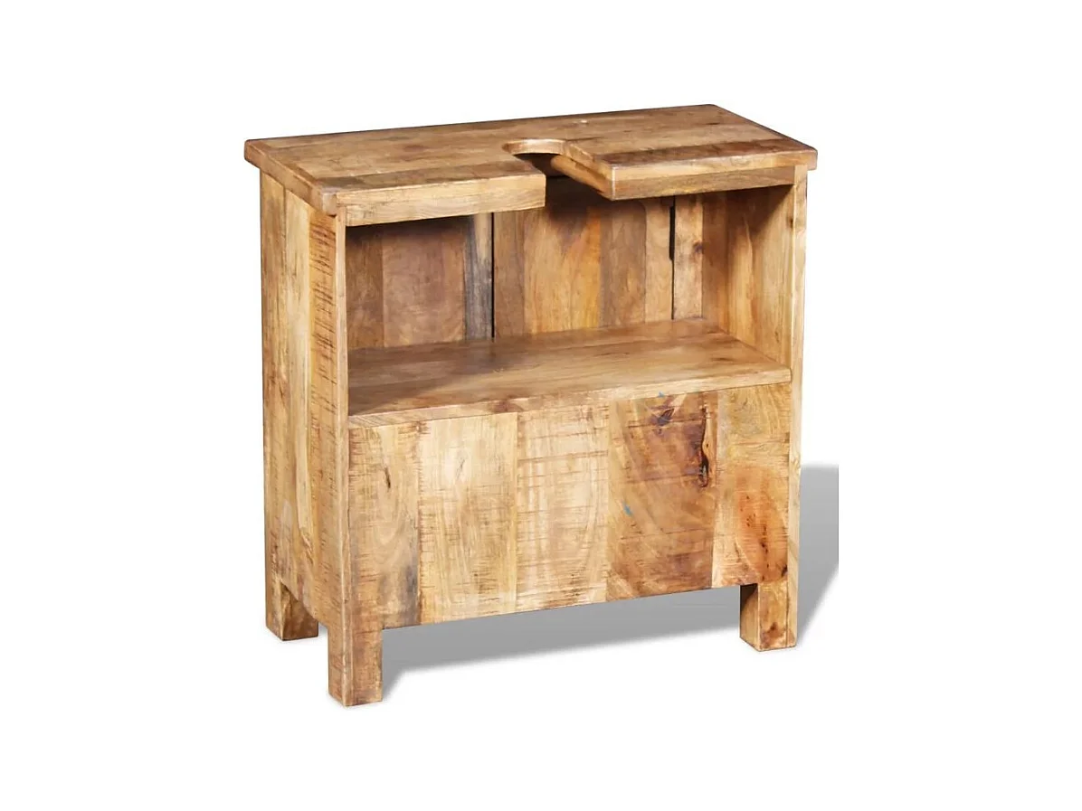 Meuble de salle de bain 2 pièces manguier massif clair Sempra