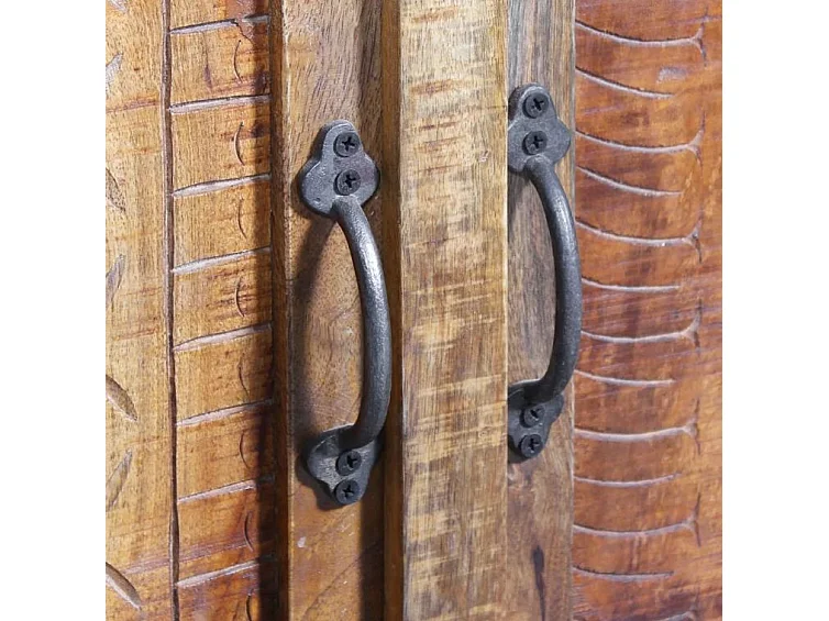 Meuble de salle de bain 2 pièces manguier massif clair Sempra